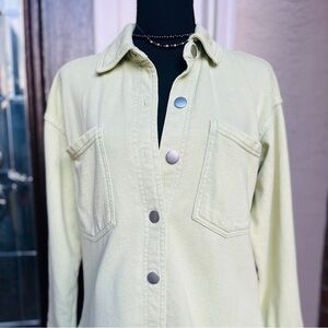 Lime Green Button Up Shirt Jacket Shacket